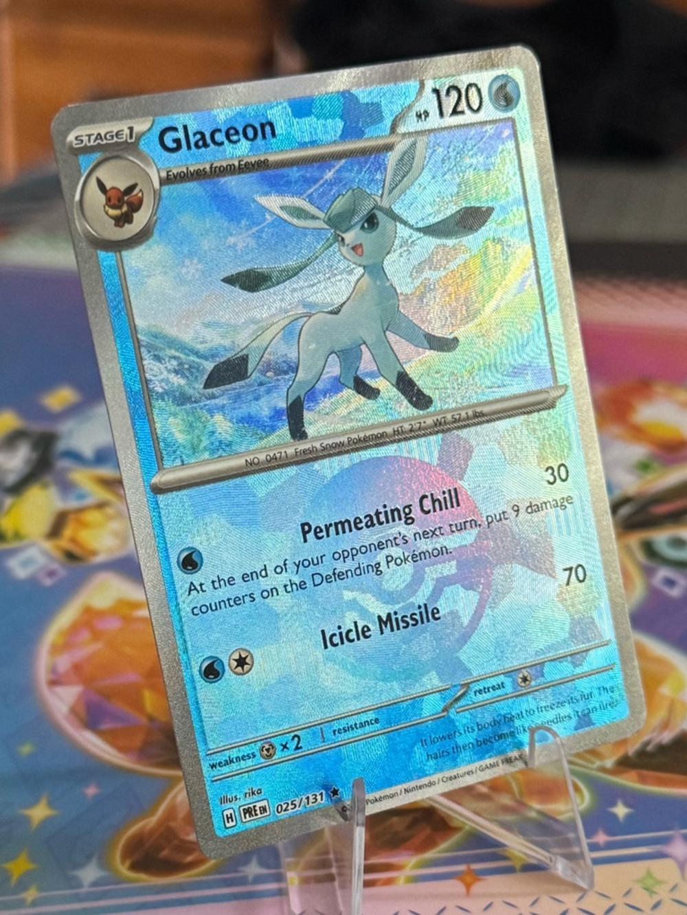 Glaceon Pokemon Poke Ball Textured Holo Prismatic Evolutions